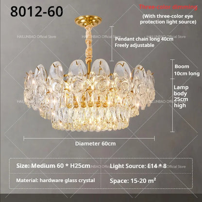 DecorBites™ Crystal Rose Chandelier for Living Room Dining Bedroom 2024 French Light Luxury