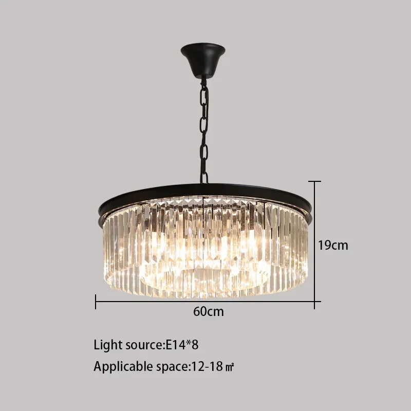 DecorBites™ Crystal Round Ceiling Chandelier for Elegant Living and Dining Rooms