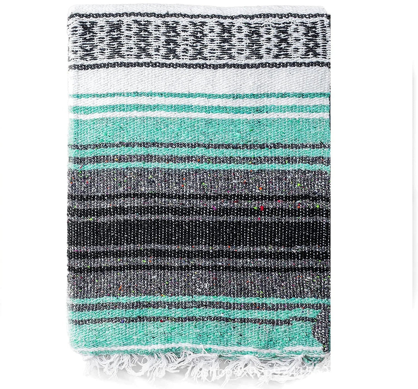 DecorBites™ Handwoven Mexican Blanket - Multicolor Geometry Beach Shawl