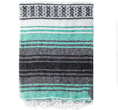 DecorBites™ Handwoven Mexican Blanket - Multicolor Geometry Beach Shawl