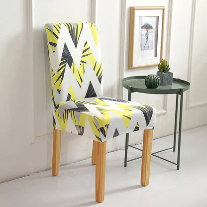 Svetanya Stretch Print Chair Cover by Decobites – Elastic Seat Slipcover