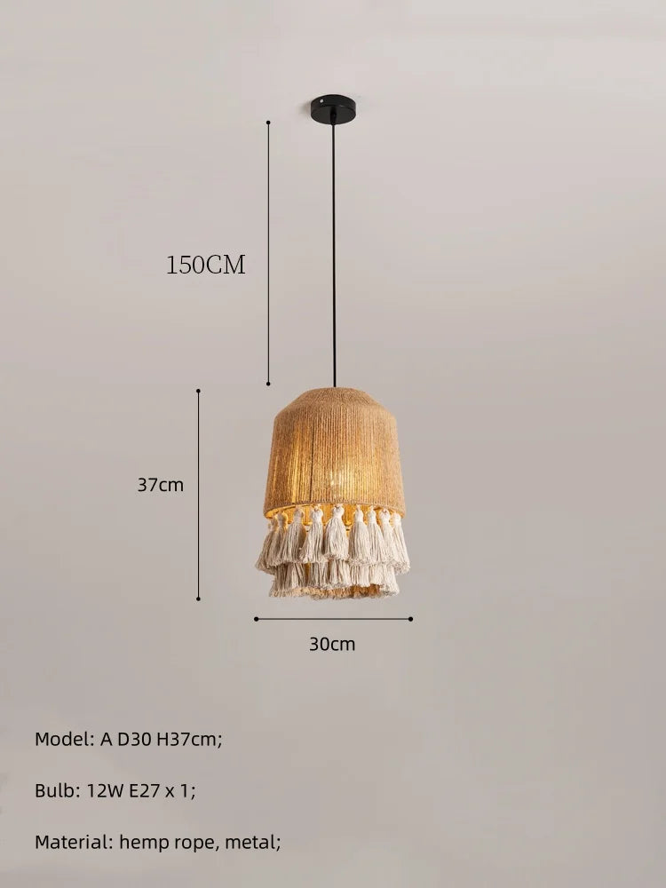 DecorBites™ Hemp Rope E27 LED Pendant Lights Chandelier Lighting - Nordic Minimalism