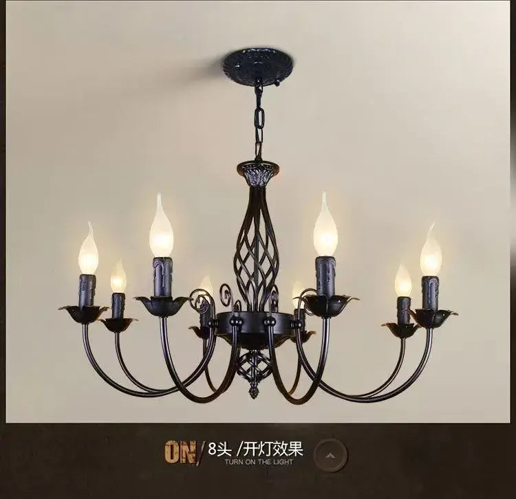 DecorBites™ Modern Black Iron Chandelier for Living Room