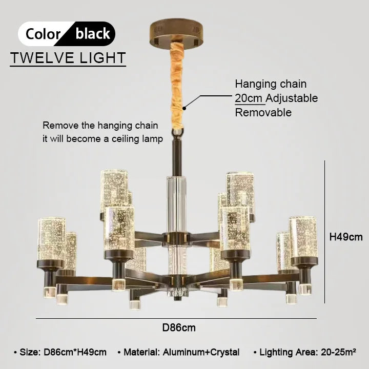 DecorBites™ Bubble Crystal Chandelier for Luxurious Living Room Decor