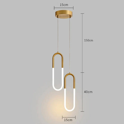 DecorBites™ Gold Black LED Pendant Light: Single/Double Head, Long Line Hanging Lamp