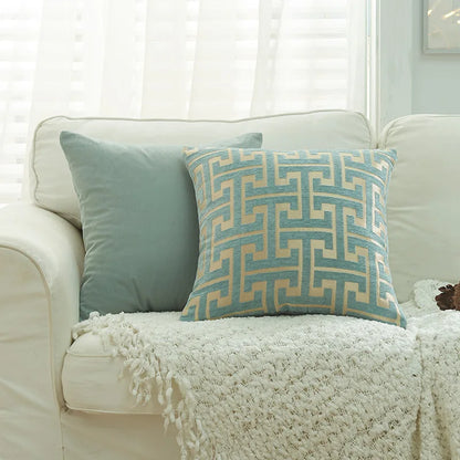 Funda de cojín decorativa DecorBites™ de chenilla geométrica: Funda de cojín con cremallera oculta para decoración del hogar.