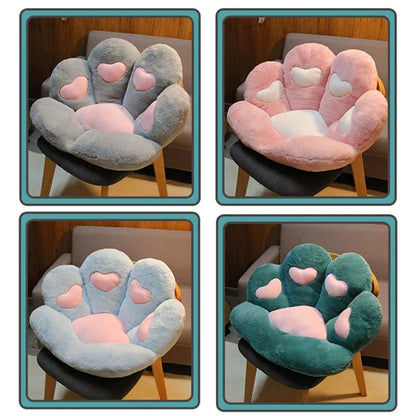 Decobites Soft Plush Cat Paw Seat Cushion for Comfortable Office Chair Support