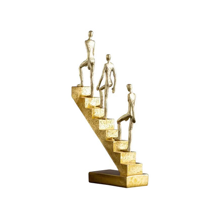 DecorBites™ Golden Man Abstract Resin Figure Sculpture Staircase Decor