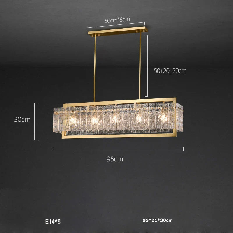 DecorBites™ Dimmable LED Copper Glass Chandelier for Living Room
