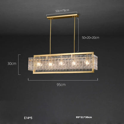 DecorBites™ Dimmable LED Copper Glass Chandelier for Living Room