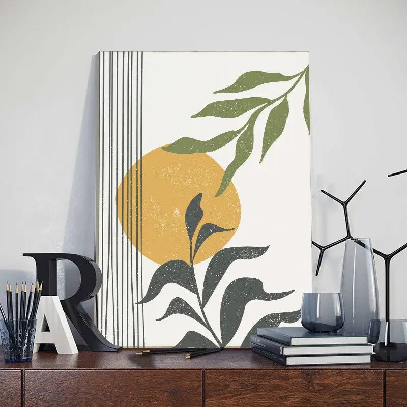 DecorBites™ Abstract Orange Leaf Posters Set - Boho Home Wall Art