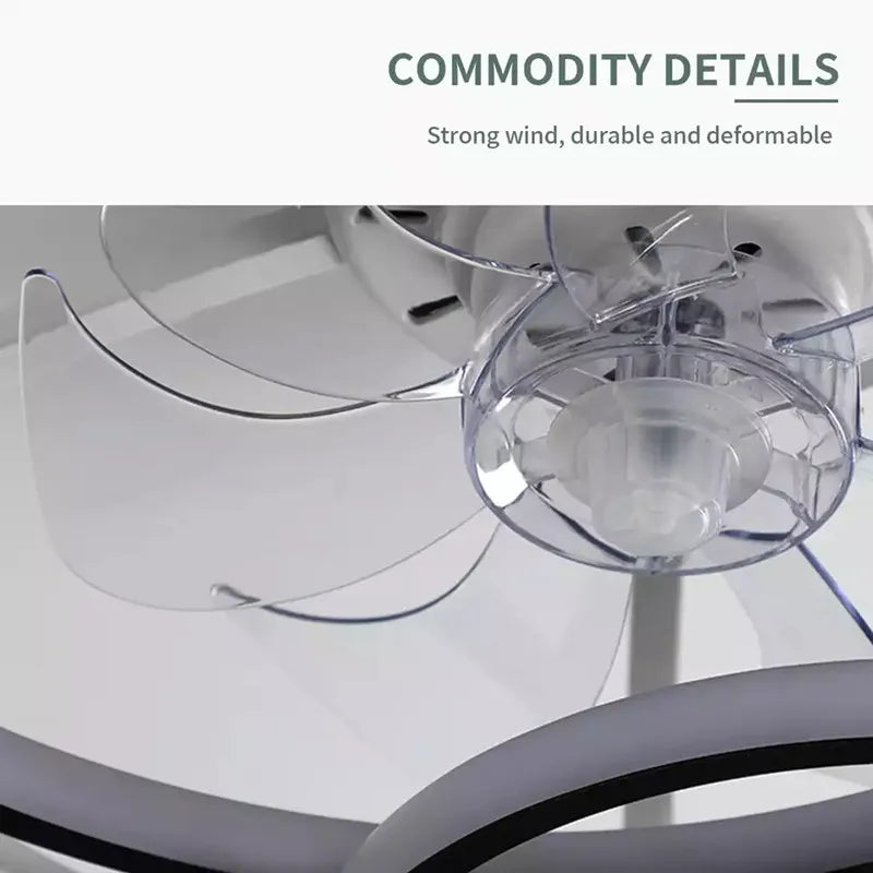 DecorBites™ LED Ceiling Fan with Remote Control, Modern Silent Lighting Fixture for Bedroom and Dining Room