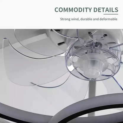 DecorBites™ LED Ceiling Fan with Remote Control, Modern Silent Lighting Fixture for Bedroom and Dining Room