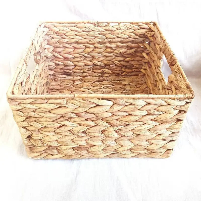 DecorBites™ Woven Rattan Desktop Storage Basket Organizer