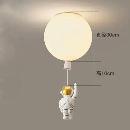 Lámpara de techo DecorBites™ con forma de globo de astronauta: Lámpara de araña LED moderna y minimalista para la habitación de los niños