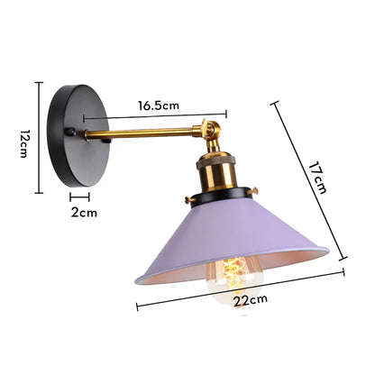 Aplique de pared DecorBites™ estilo loft industrial retro E27 para mesita de noche o salón