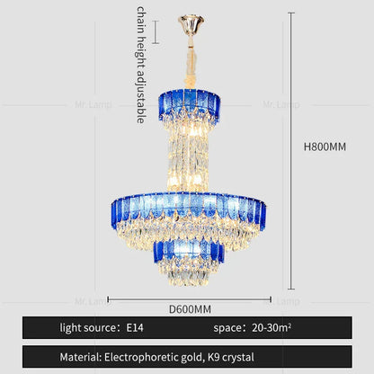 DecorBites™ Crystal Chandelier: Postmodern Multi-layer Luxury for Living Room, Hotel Lobby, and Villa