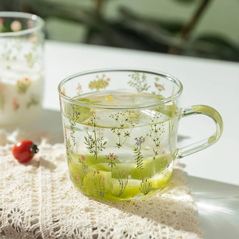 DecorBites™ Large-Capacity Glass Cup with Scale, Heat-Resistant, Cute Design - Perfect Gift