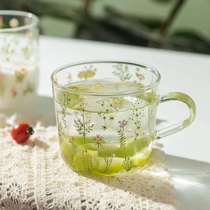 DecorBites™ Large-Capacity Glass Cup with Scale, Heat-Resistant, Cute Design - Perfect Gift