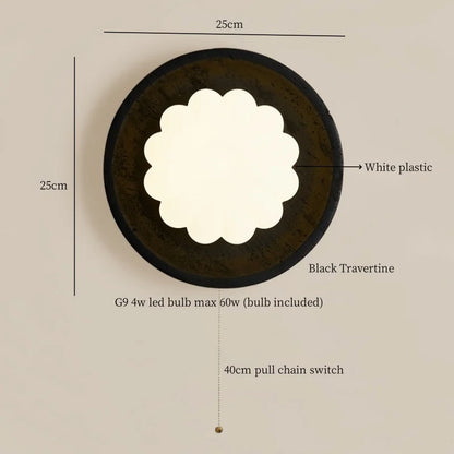 ديكوربايتس™ مصابيح حائط LED من الترافرتين الأسود لتزيين المنزل العصري ومصابيح بجانب السرير
