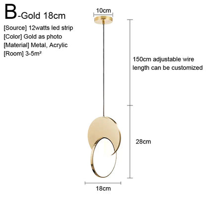 DecorBites™ Gold Nordic Pendant Lights Indoor Kitchen Dining Room Home Decor