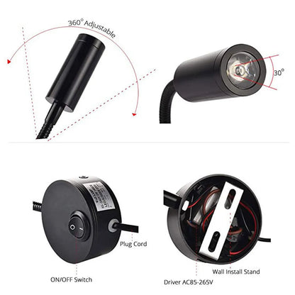 Juego de lámparas de pared LED DecorBites™: 2 apliques de pared de 3 W y 4000 K con enchufe para cabecera de cama o mesilla de noche.