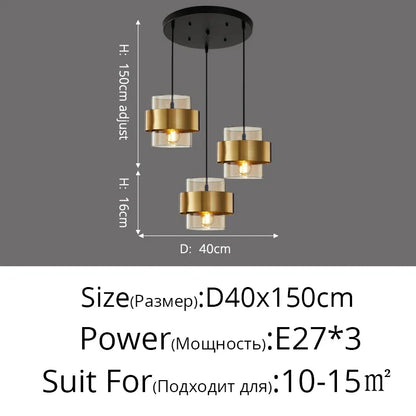 Lámparas colgantes doradas DecorBites™ para pasillo, restaurante o dormitorio - Estilo nórdico posmoderno minimalista