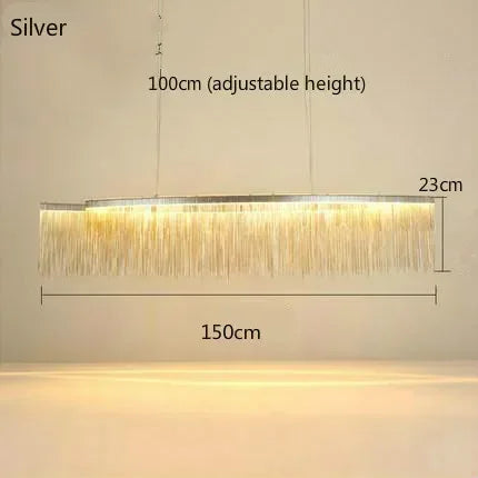 Lámpara de Araña de Borla de Aluminio LED Decorbites™: Luz Moderna Regulable para Sala de Estar, Hotel, Salón