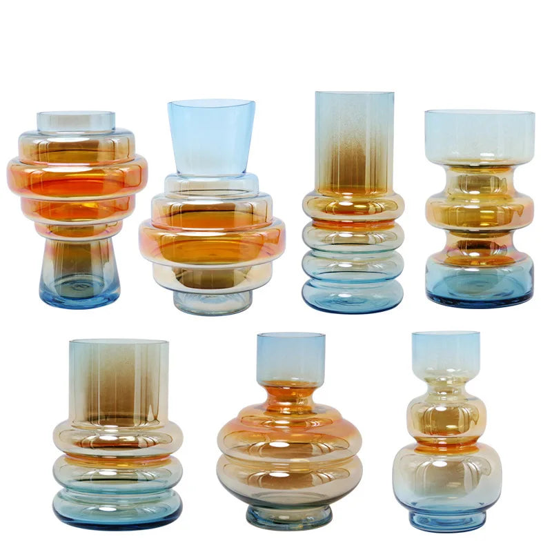 DecorBites™ Gradient Glass Vase for Stylish Flower Arrangements and Home Decor