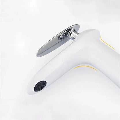 DecorBites™ Black & White Brass Bathroom Faucet with Single Lever Control