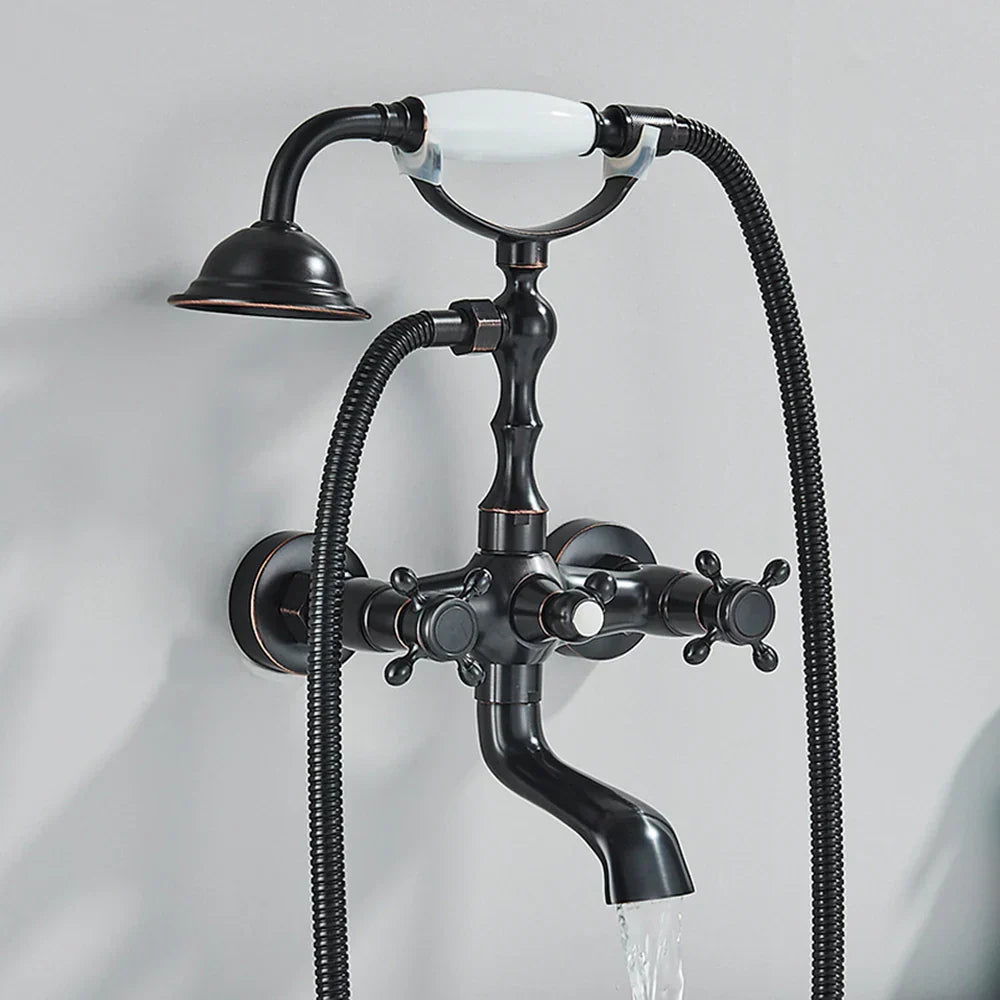 DecorBites™ Dual Handle Luxury Bathtub Faucet with Handheld Shower Mixer