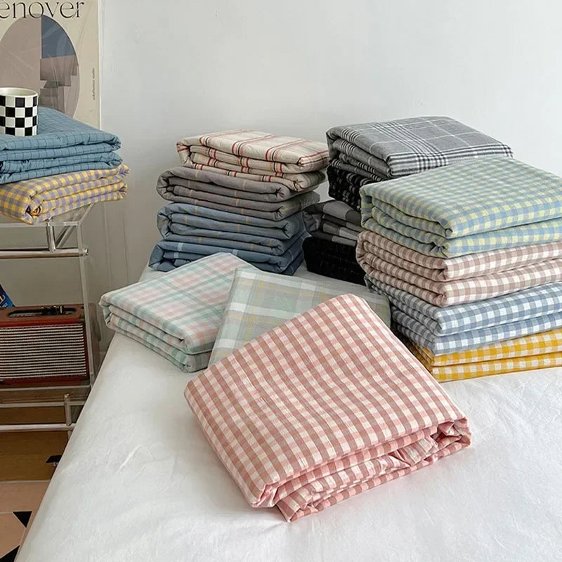 DecorBites™ Japanese Style Cotton Printed 4Pcs Bedding Set with Double-Sided Design