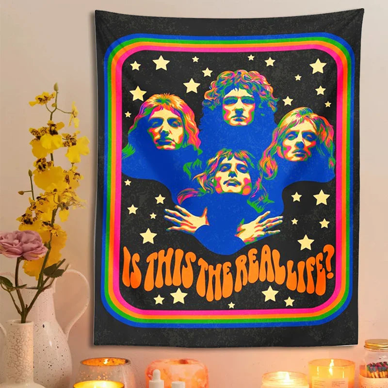 Decobites Retro Psychedelic Tapestry Starry Hippie Vintage Wall Decor