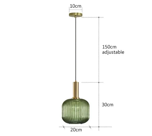 DecorBites™ Colorful Glass Pendant Lights Living Room Bedside Lamp LED Hanging Lighting