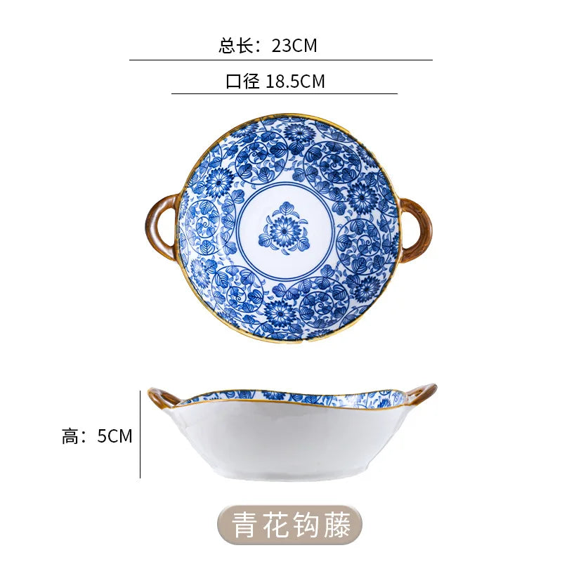 DecorBites™ Ceramic Double Ear Ramen Soup Bowl