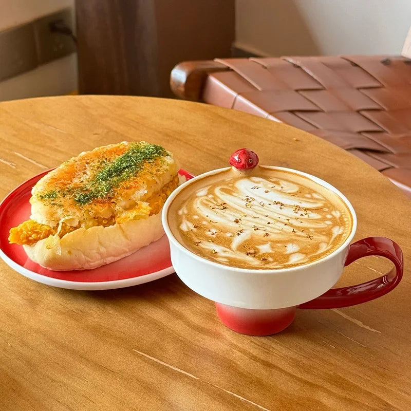 Decorbites™ Gradient Keramik-Tasse- und Untertassensatz – Buntes Tee- und Kaffeegeschirr für den Esstisch