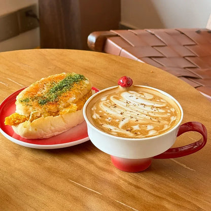 Decorbites™ Gradient Keramik-Tasse- und Untertassensatz – Buntes Tee- und Kaffeegeschirr für den Esstisch