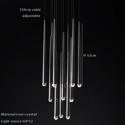 Lámpara de techo DecorBites™ con forma de gota de agua de cristal para una decoración clásica de sala de estar.