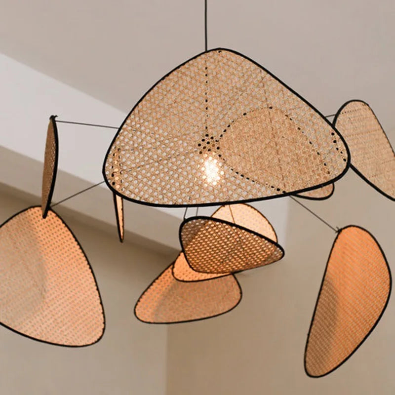 Decorbites™ Blattgitter Handgefertigte Rattan-Screen-Hängelampe für modernes Wohnzimmer und Schlafzimmer