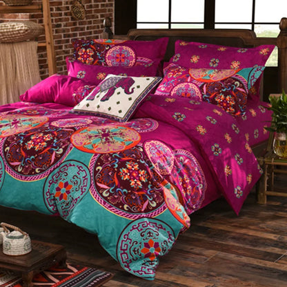 DecorBites™ Bohemian Ethnic Print Bedding Set: Soft, Breathable Duvet Cover Kit for All Seasons