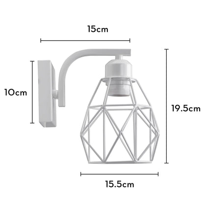Lámpara de pared DecorBites™ con jaula de hierro blanco para iluminación interior moderna