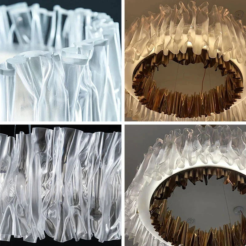 DecorBites™ Acrylic Ceiling Chandelier for Art Restaurant Hotel LED Ring Light