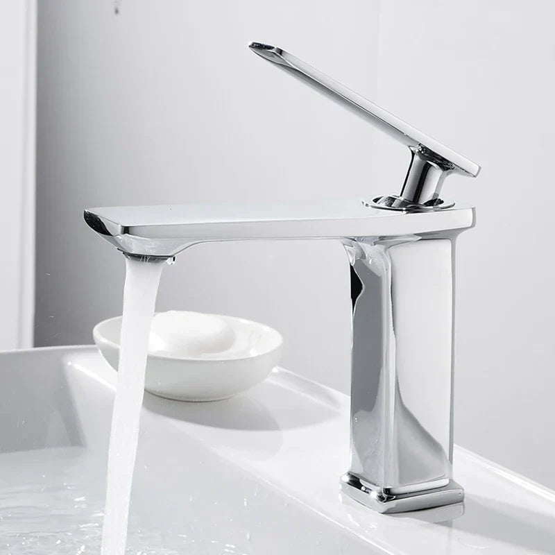 DecorBites™ Brass Basin Faucet: Single Handle Mixer Taps, Deck Mounted Bathroom Sink Faucets