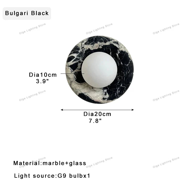 DecorBites™ Jade Marble Wall Sconce Lamps: Luxury Light Fixtures for Bedroom, Bathroom, Aisle Decor
