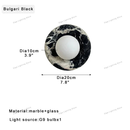 DecorBites™ Jade Marble Wall Sconce Lamps: Luxury Light Fixtures for Bedroom, Bathroom, Aisle Decor