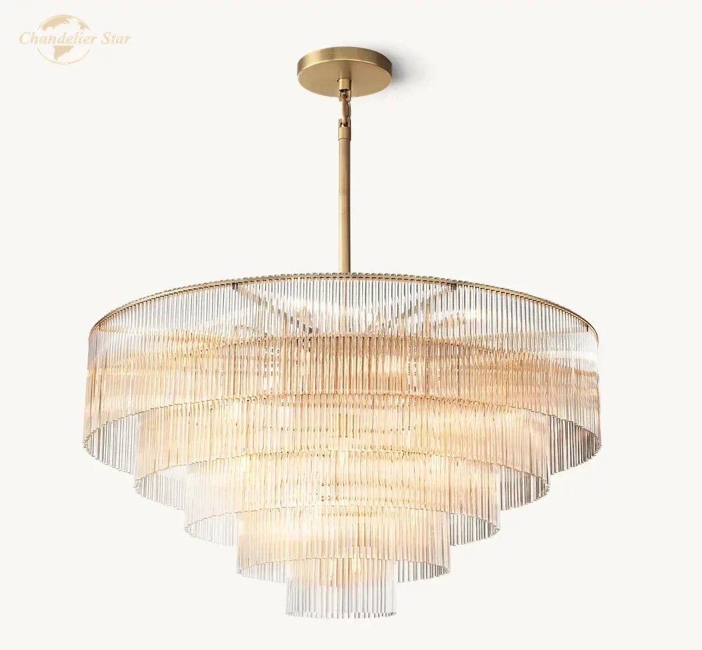 DecorBites™ LED Amadeo Round Crystal Chandelier for Living and Dining Room Decor