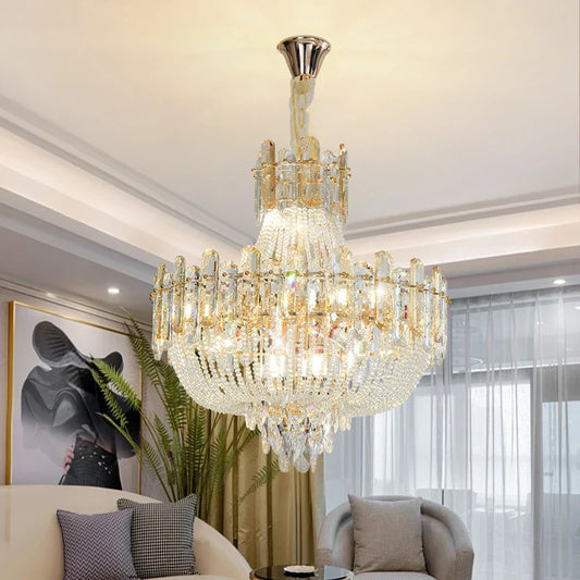 DecorBites™ French Bead Chain Crystal Chandelier for Luxury Spaces