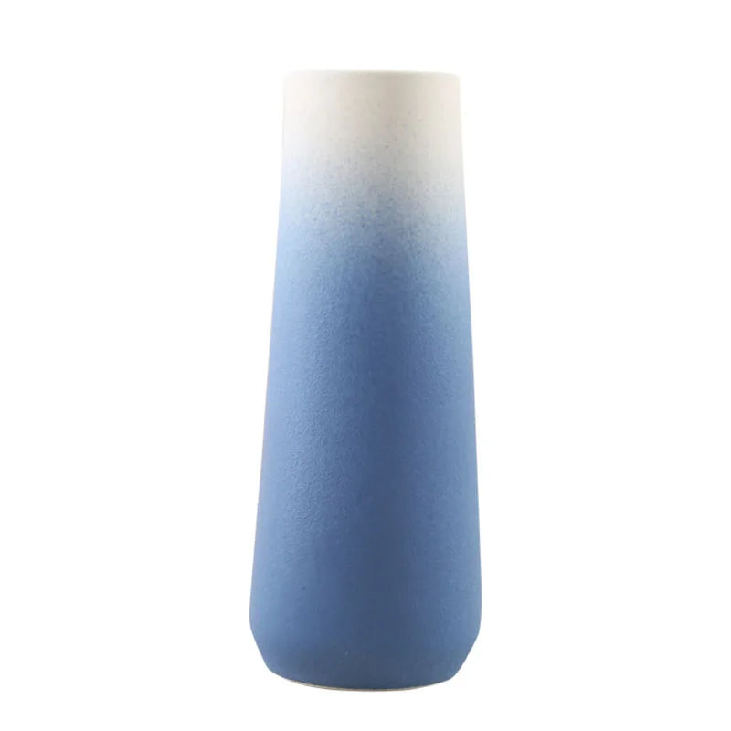 DecorBites™ Gradient Ceramic Vase Cylinder Desk Decoration Floral Vases Modern Room Decor