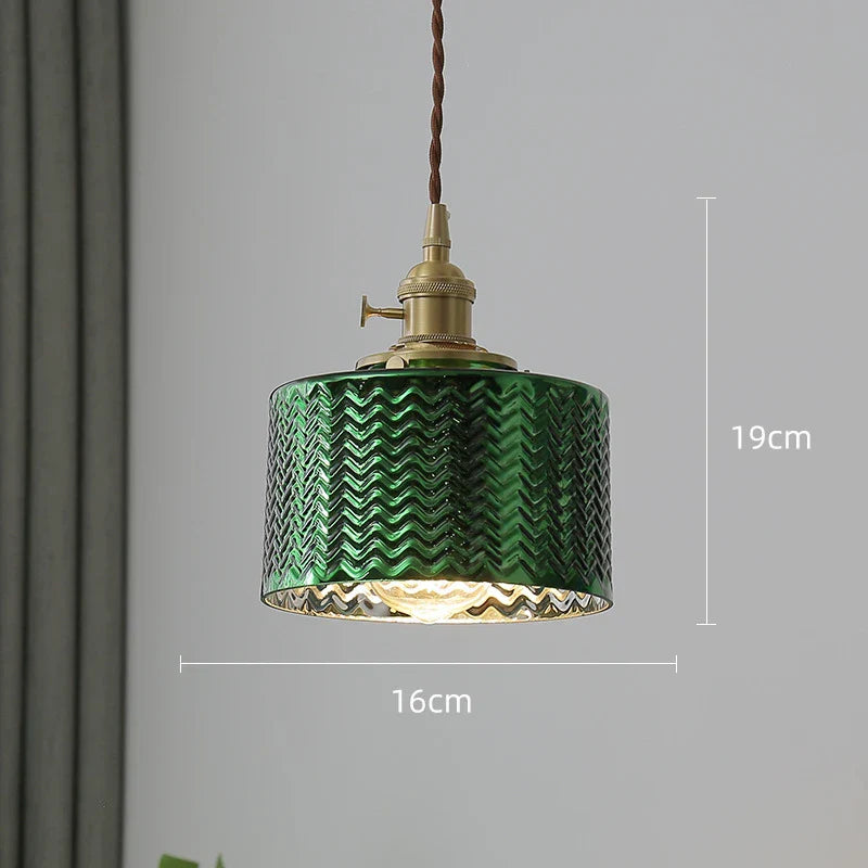 DecorBites™ Green Glass LED Pendant Lights for Indoor Lighting in Home, Living Room, Bar & Coffee