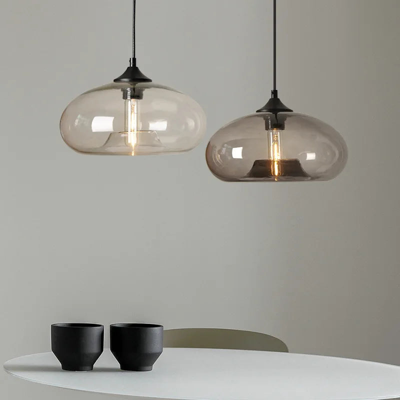 Modern Gray Glass Pendant Light